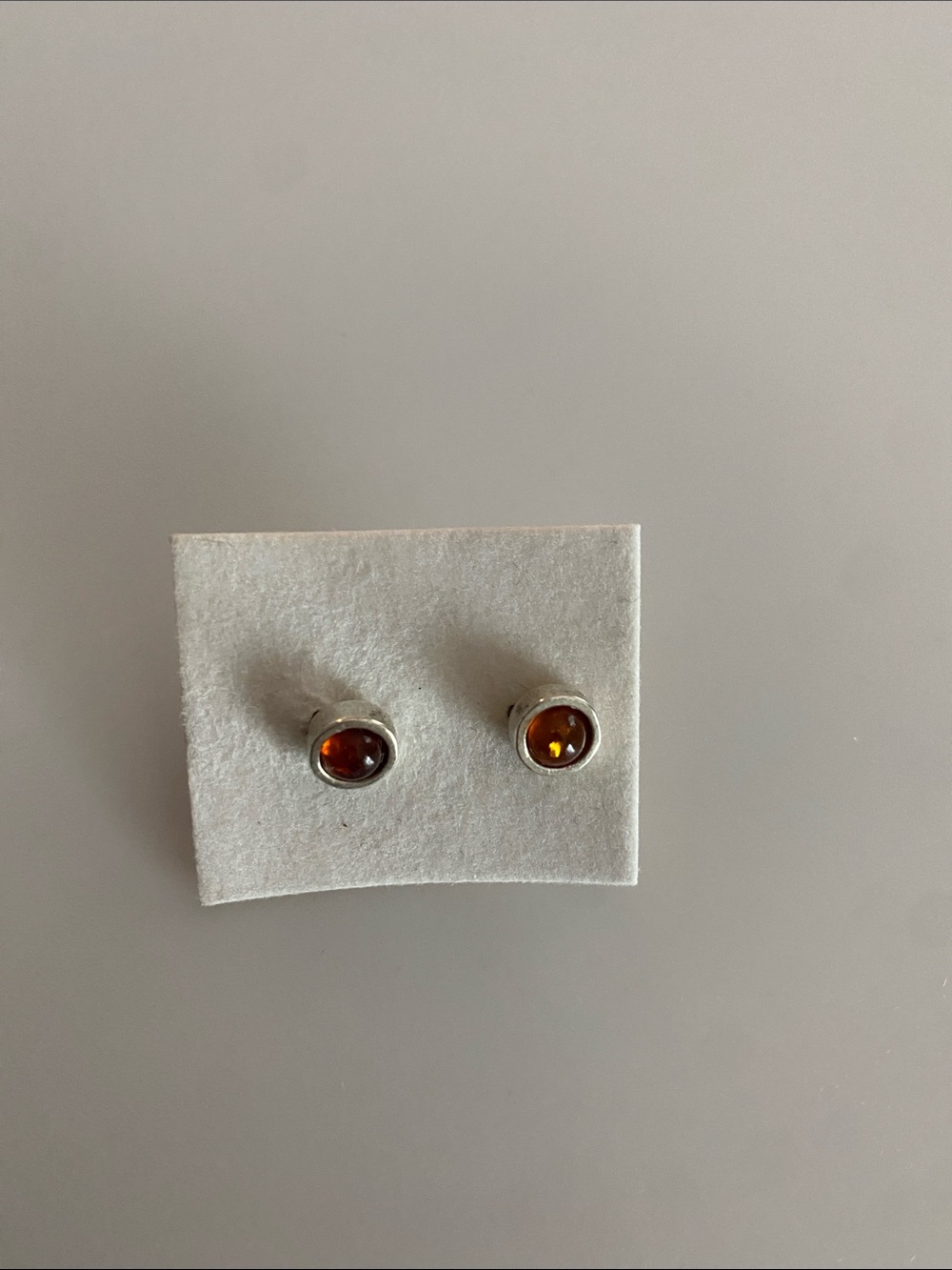 14K GP Amber Stud Earrings - Honey Baltic Amber